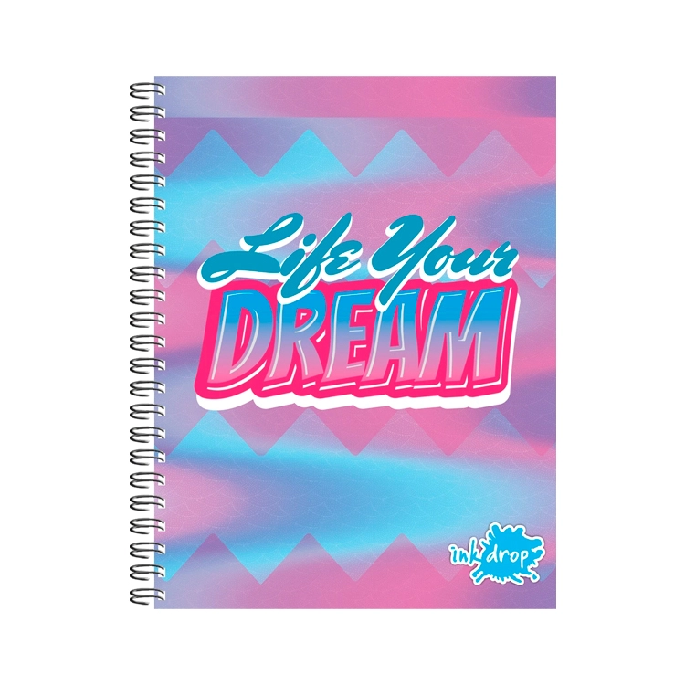 Cuaderno con Espiral Universitario A4 Inkdrop Flash Tapa Dura 22x29 100 Hojas Rayadas Art.57233